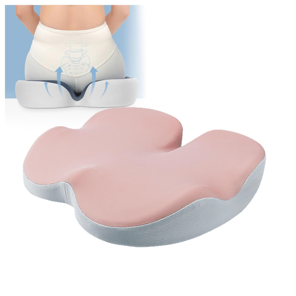 Memory Foam Seat Cushion For Tailbone Pain Â Ergonomic Ushaped Coccyx Pillow For Sciatica Relief, Washable Breathable Cover, B Pink 9164114146892