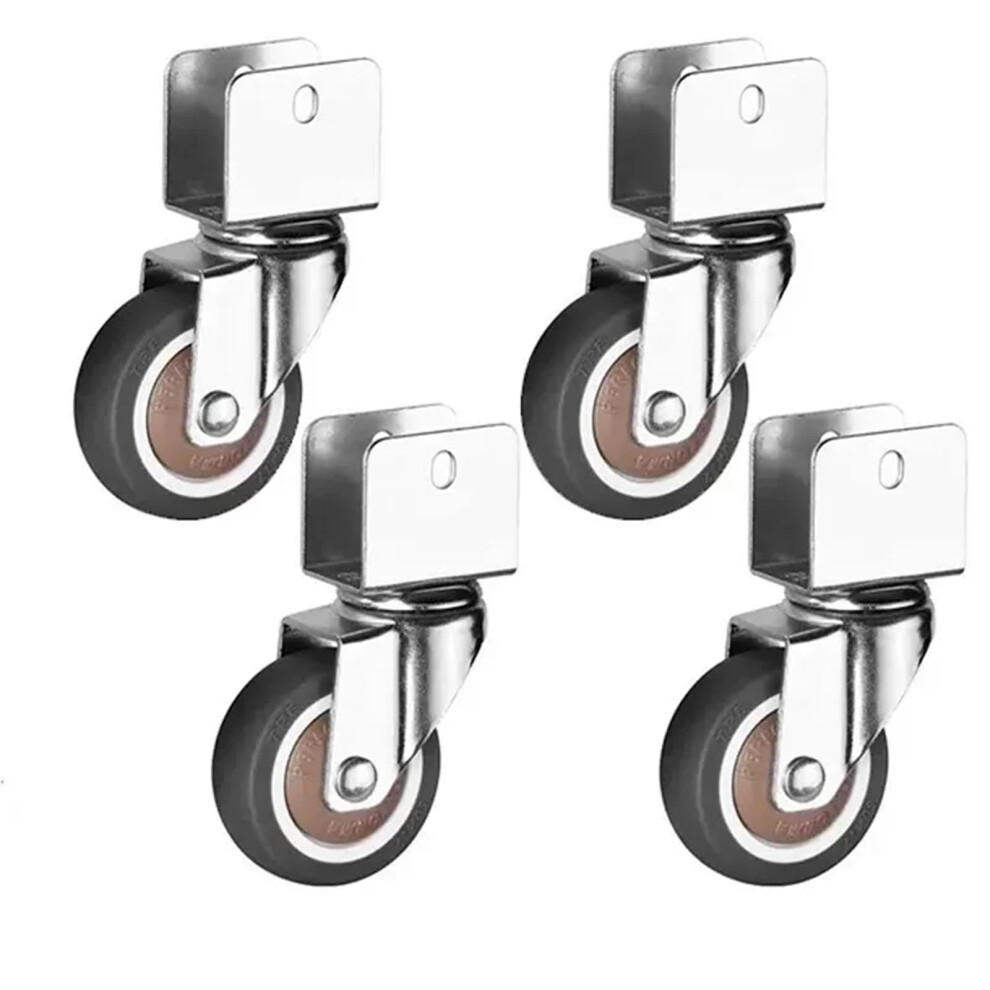 Caster Wheels 4Pcs 1 Inch U Type Stem Locking Swivel Furniture Chair Casters Quiet Smooth Rolling 9365369389076