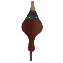 Fireplace Bellows Rustic Brown Leather Hand Blower with Strap for Camping BBQ and Wood Stove