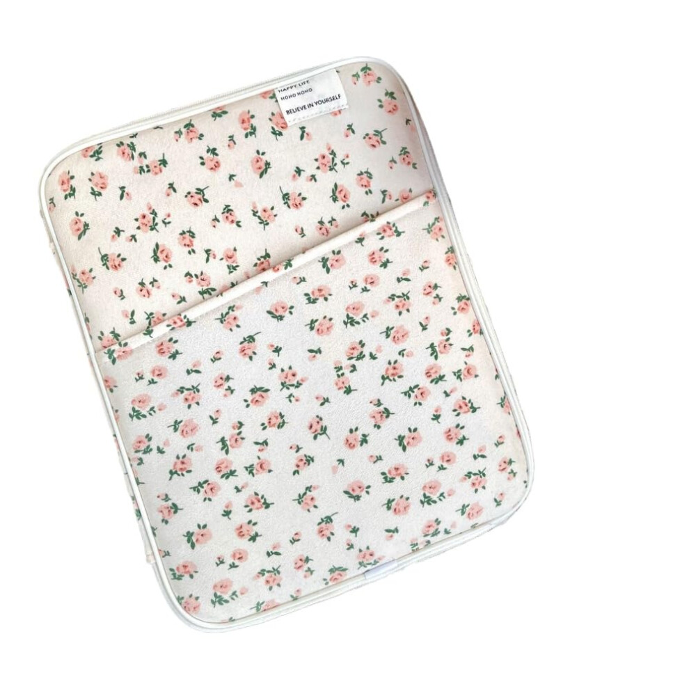 Waterproof Puffy Floral Laptop Sleeve With Shockproof Padding For 13.3 Inch Macbook Pink 9164114150622