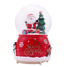 Musical Lighted Christmas Snow Globe with Santa and Tree, Glitter Holiday Centerpiece Décor
