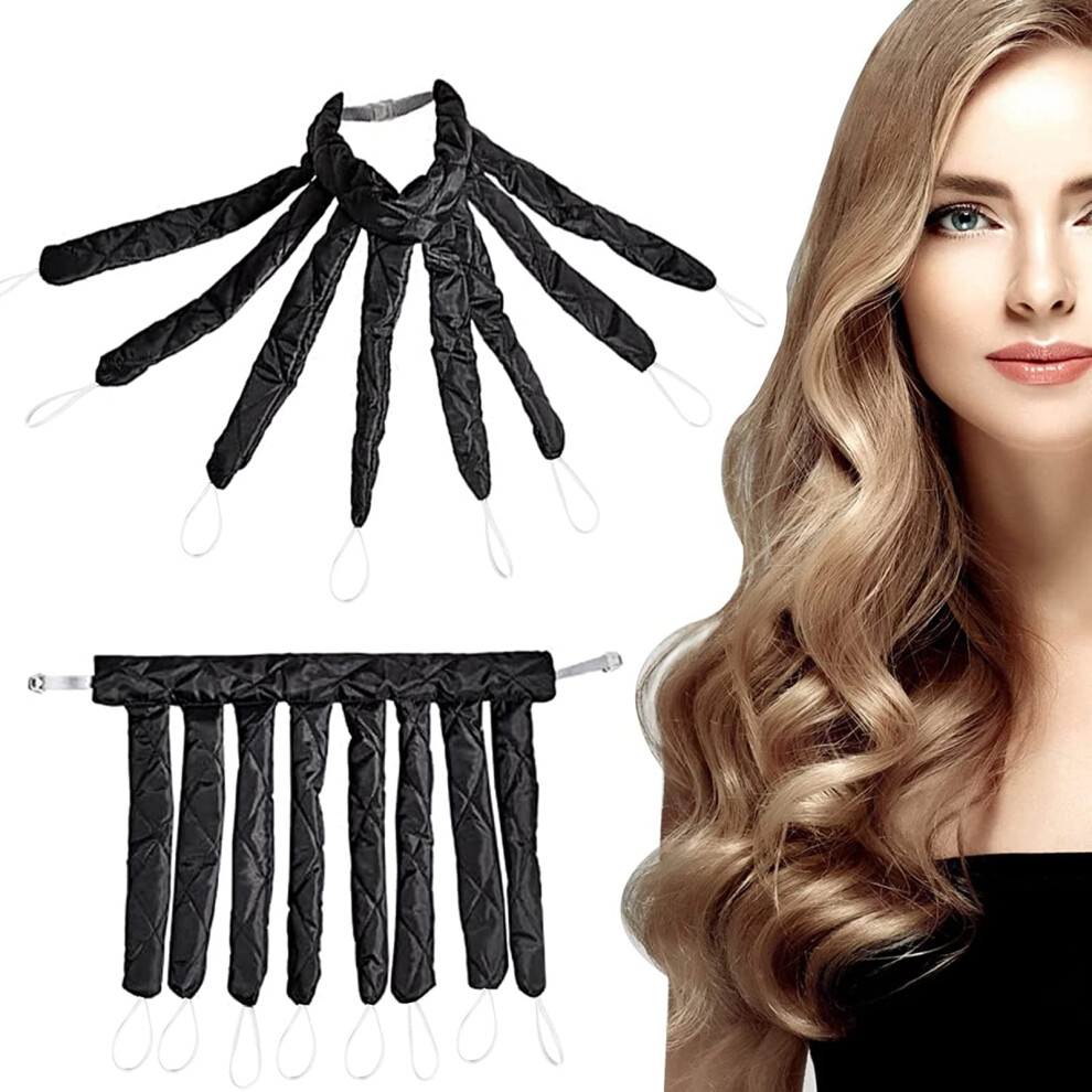 Black Heatless Hair Curler Octopus Design No Heat Curling Headband For Overnight Long And Medium Hair