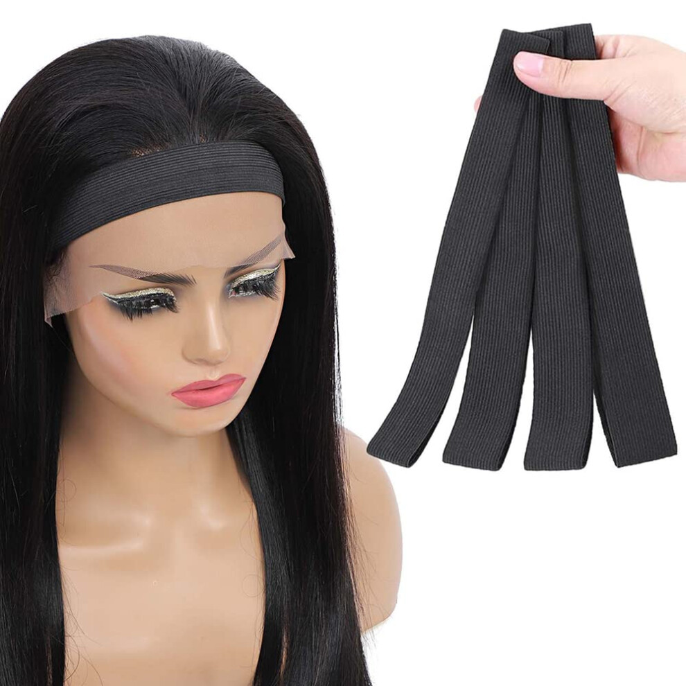 Unisex Lace Melting Band 4Pcs, Wide 1.4 Inch Elastic Wig Edge Wrap For Natural Hairline And Secure Hold