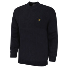Lyle & Scott Mens Seed Stitch Mock Neck Eagle Logo Pullover Sweater
