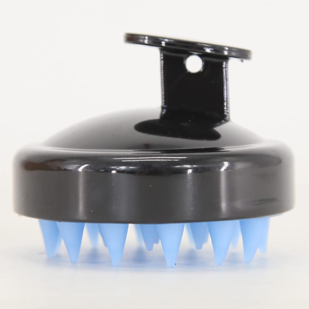 Black/Blue Scalp Massager Shampoo Brush With Soft Silicone Bristles For Deep Cleansing And Gentle Massage