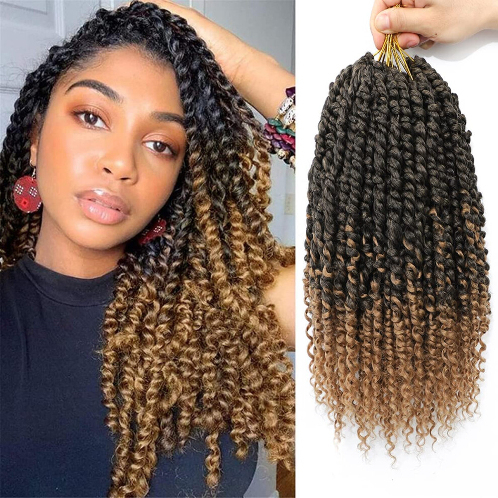 Unisex Black Passion Twist Crochet Hair 12 Inch T27 Pretwisted Braids Extensions For Women