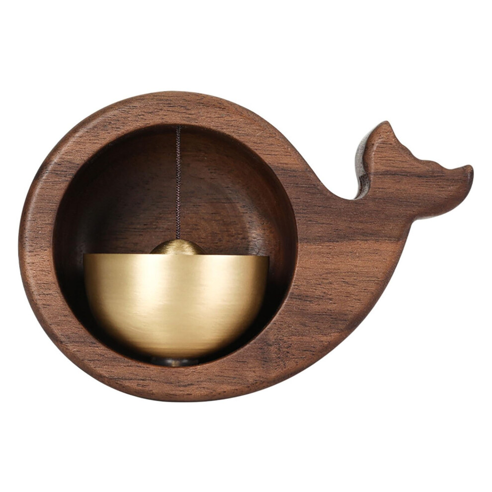 Doorbell Chime Solid Wood Brass With Magnetic Attachment, Fishshaped Wall Hanging For Entrance 9044945358124