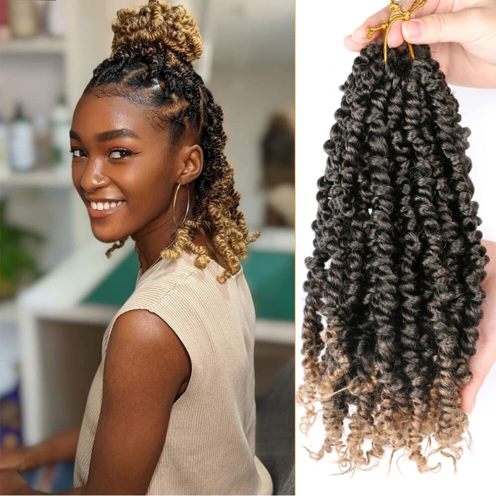 Unisex Black 10 Inch Pretwisted Passion Twist Crochet Hair Extensions T27 Soft Locs For Women