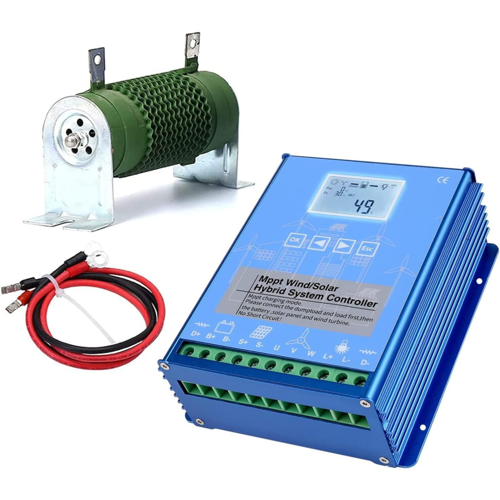 9000W Mppt Wind Solar Hybrid Charge Controller 12V/24V/48V Lcd Display For Off Grid Battery Charging 9164114150882