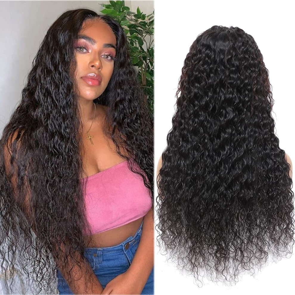 32 Inch Brazilian Human Hair Water Wave Wig 5x5 Transparent Lace Pre Plucked Natural Hairline