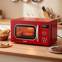 800W 20L Retro Microwave Oven with LED Display