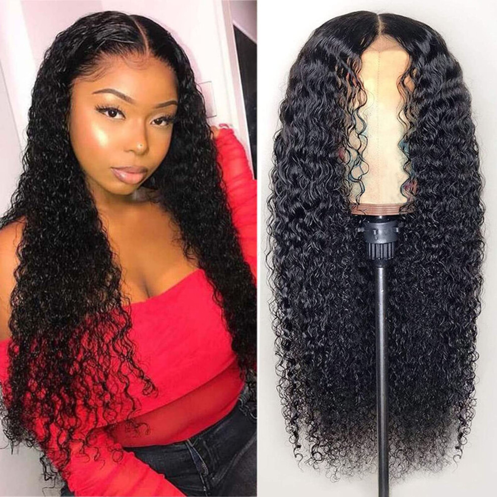 Brazilian Curly Lace Front Wig 13x4 Human Hair for Black Women 150 Density Natural Hairline 16 Inch