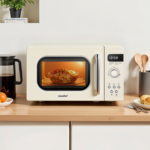 Living And Home 800W 20L Retro Microwave Oven with LED Display 1