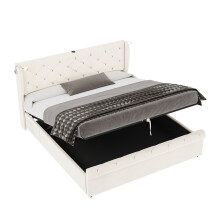 5ft King Upholstered Bed Frame with Hydraulic