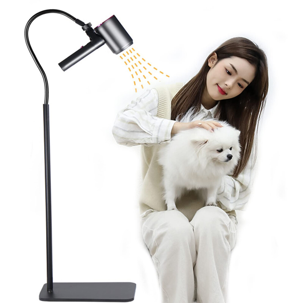 Hair Dryer Stand 48 Inch Adjustable Height 360 Rotating Hands Holder with Heavy Base for Pet Grooming and Hairdressing