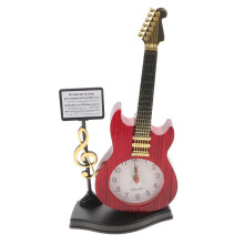 Vintage Desk Clock Guitar Shaped Design Retro Style Alarm for Bedroom Office Home Décor