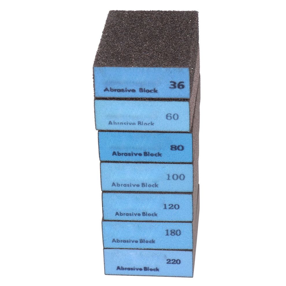 7Pcs Sanding Sponge Blocks: 36-220 Grits Lightweight Easy To Carry 6941382185593