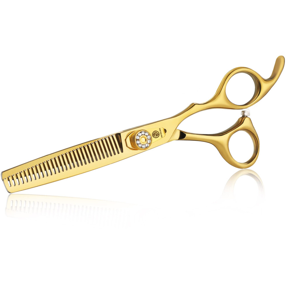 6 Inch Kids Hair Cutting Scissors with Safety Rounded Tips, Japanese Stainless Steel Gold
