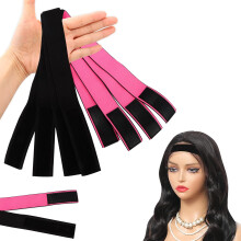 4pcs Lace Wig Band with Adjustable Magic Buckle, Elastic Edge Wrap for Securing Wigs, 3cm Rose