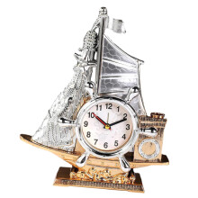 Vintage Nautical Sailboat Desk Alarm Clock Retro Design Analog Timepiece for Home and Office Decor