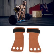 2 Stück Nachahmung Leder Turnhandteller für Klimmzüge & Gewichte, Braun
