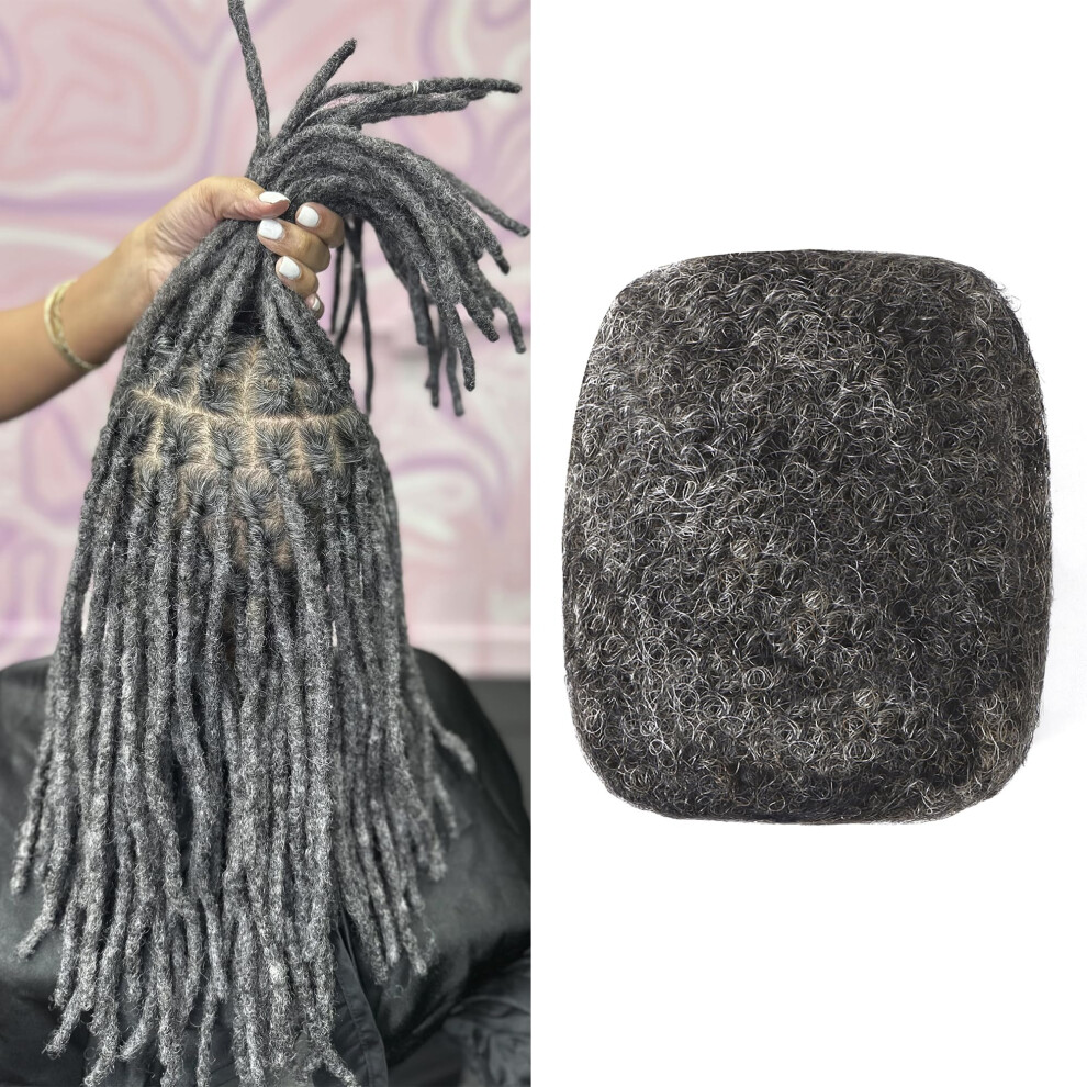 Afro Kinky Human Hair Bulk 10 Inch Salt and Pepper for Locs Extensions and Crochet Braids