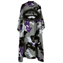 Barber Cape Waterproof Polyester with Adjustable Snap Closure Antistatic Hairdressing Cape Purple Camouflage 57x64 Inches