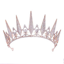 Gold Bridal Tiara Baroque Wedding Crown with Rhinestones for Bride Prom Pageant Birthday