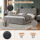 4ft6 Double Upholstered Bed Frame with Hydraulic 3