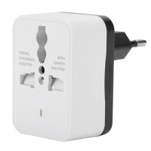 Alles-in-één universele stroomadapter met veiligheidsbescherming en universele spanning voor gebruik wereldwijd.