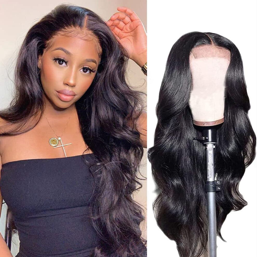 20 Inch Body Wave Wig Human Hair 4x4 Lace Closure Brazilian Virgin Hair Natural Hairline