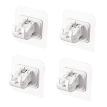 4pcs Adhesive Curtain Rod Holders Easy Install Wall Brackets for Shower and Home Decor