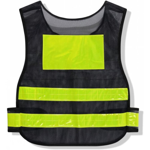 Reflective Safety Vest  Visibility Adjustable Fit for Traffic Construction Black 2