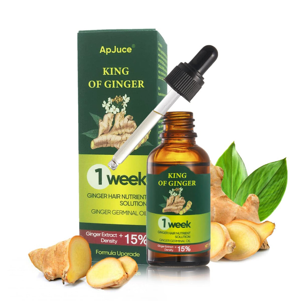 Ginger Hair Growth Oil for Women and Men, PlantBased Serum for Thinning Hair, 30ml