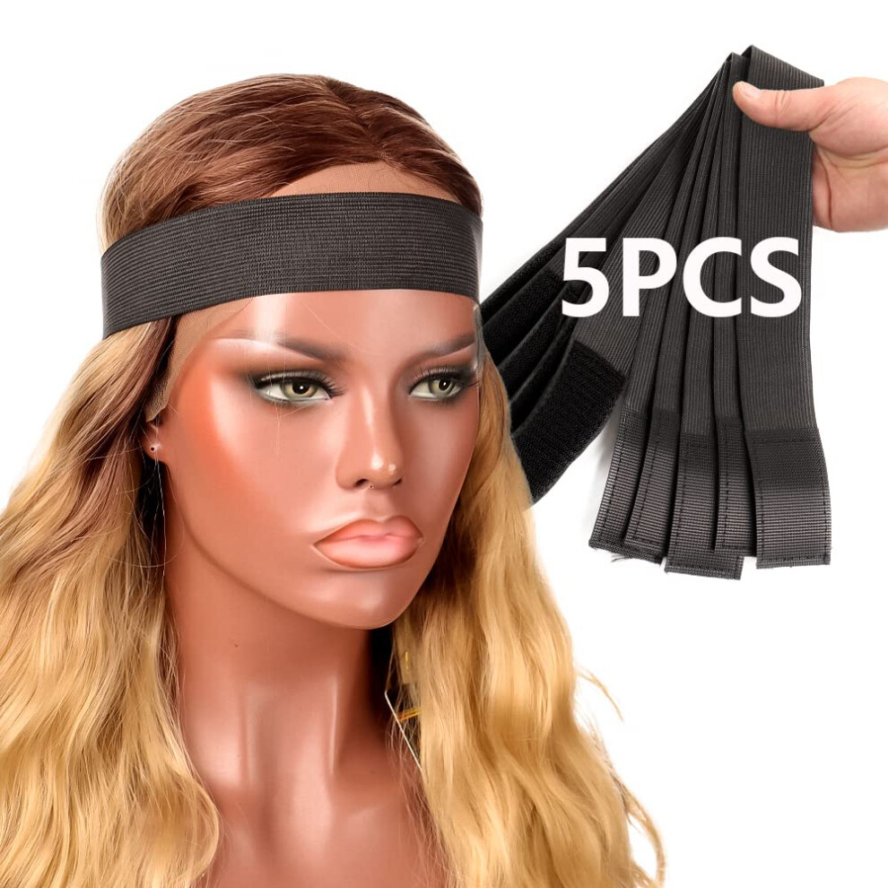 Unisex Wig Grip Band Set Of 5 Adjustable Non Slip Elastic Bands For Lace Front Wigs And Secure Hairline