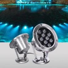 Underwater LED Fountain Light IP68 Waterproof RGB AC 24V Low Voltage Pond Spotlight 9W Yellow