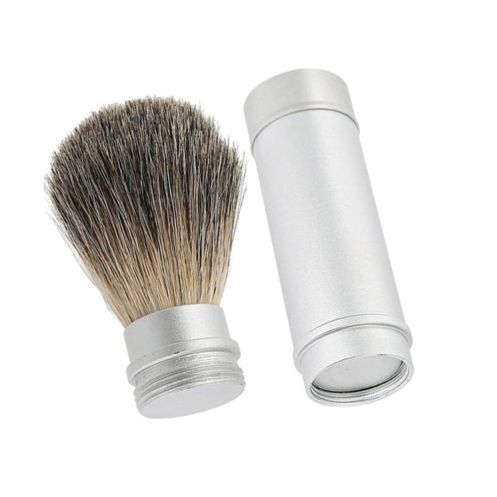 Badger Hair Shaving Brush with Ergonomic Aluminum Handle for Quick Lather and Beard Care