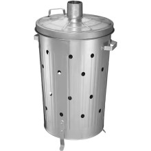 90 Litre Galvanised Garden Incinerator Bin, Extra Large Metal Fire Bin for Outdoor Waste Burning