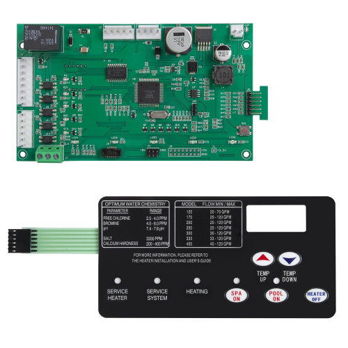 Pool Heater Control Board with Switch Membrane Pad for Pentair MasterTemp 200 250 300 400 HD StaRite MaxETherm
