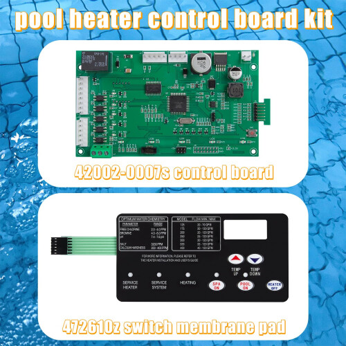 Pool Heater Control Board with Switch Membrane Pad for Pentair MasterTemp 200 250 300 400 HD StaRite MaxETherm 2