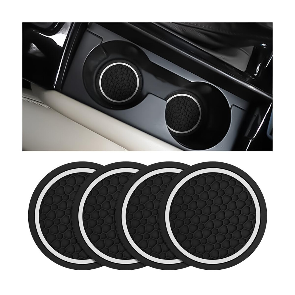 4 Pack Car Cup Holder Coasters For Buick Envision 20212024, Anti Slip Silicone Shockproof Mats, White 9174973440338
