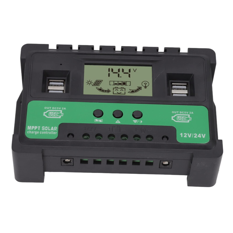 40A Mppt Solar Charge Controller 12V 24V Lcd Display Dual Usb For Rv Camping Off Grid System 9365369396845