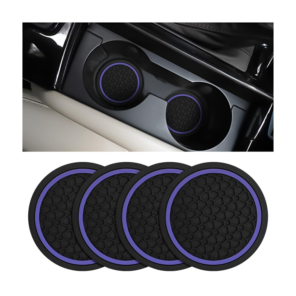 4 Pack Anti Slip Silicone Car Cup Holder Coasters For Chevy Colorado Gmc Canyon 20232025 Purple 9365369398238