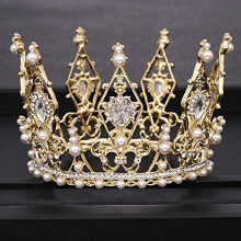 Tiara Crown for Women Elegant Baroque Gold Bridal Crystal Queen Headpiece Wedding Hair Accessories