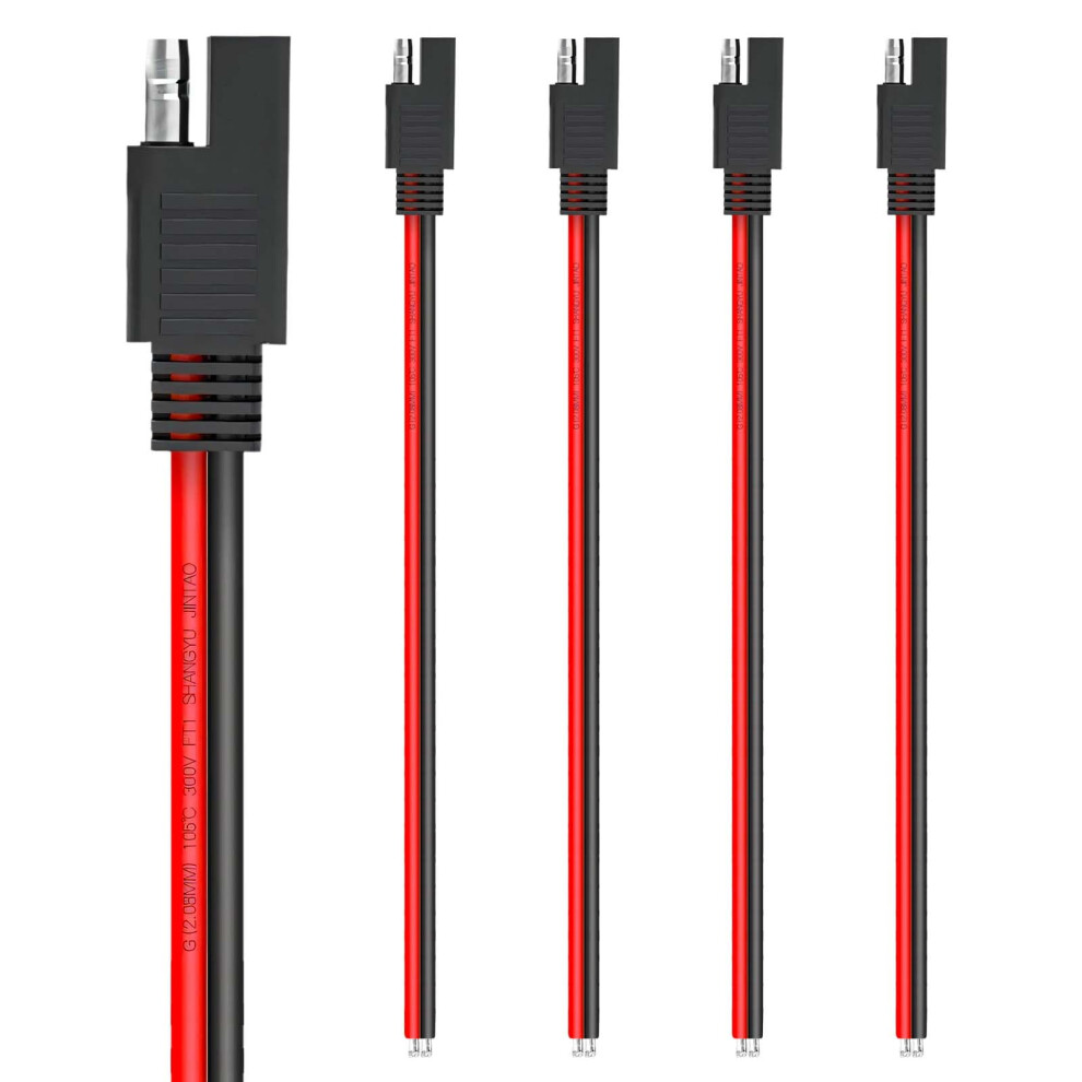 1 Foot 2Pin 12Awg Sae Quick Connector Extension Cable, 12V Sae Connector Disconnect Power Plug 9365369397446