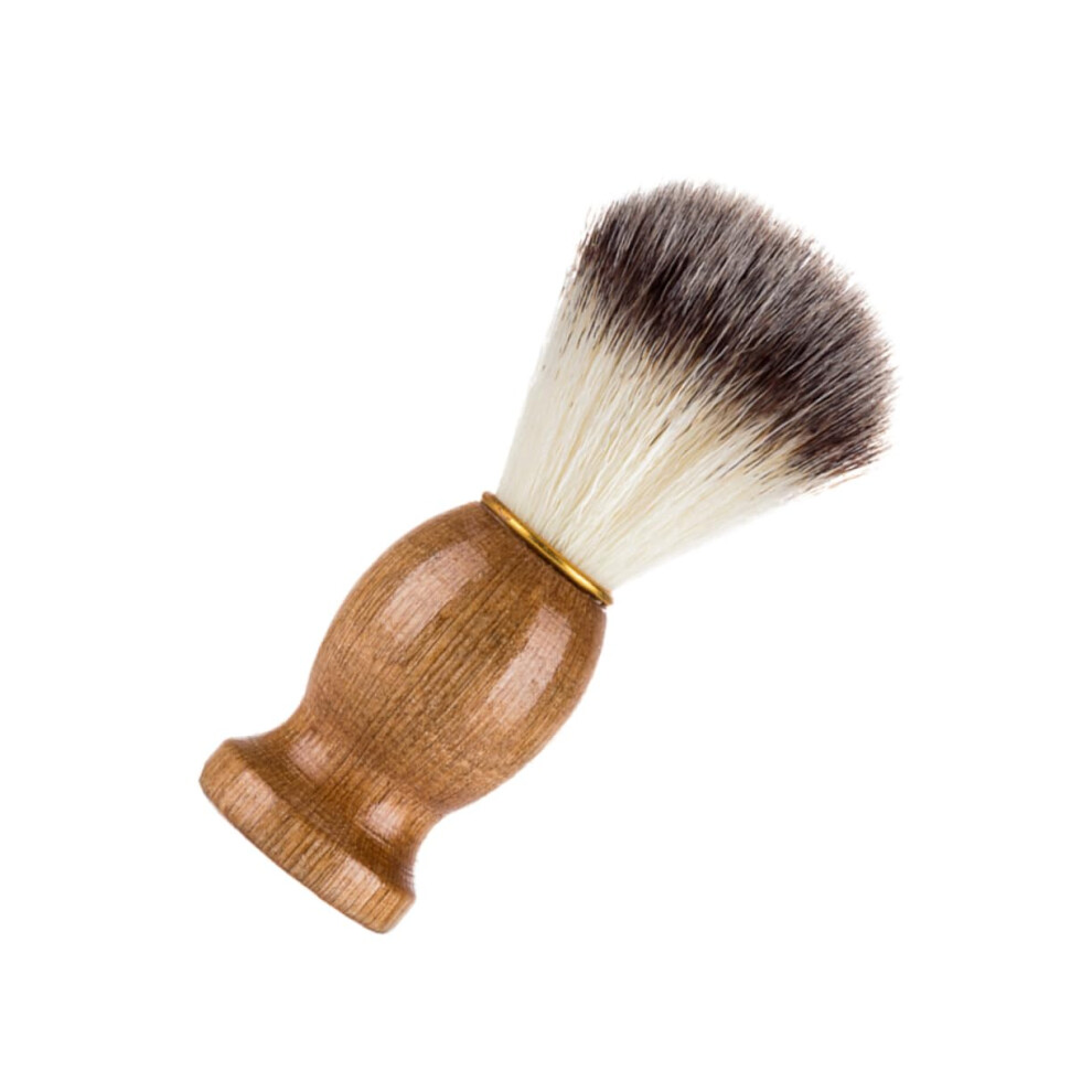 Beard Brush and Shaving Brush with Natural Bristles, Ergonomic Wooden Handle for Men Grooming
