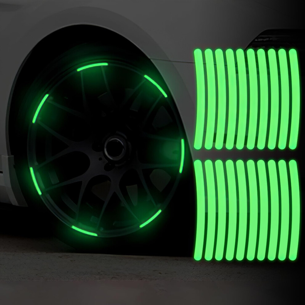 Reflective Wheel Rim Stickers 20Pcs Colorful Laser Fluorescent Waterproof Visibility For Cars And Motorcycles 9044945364941