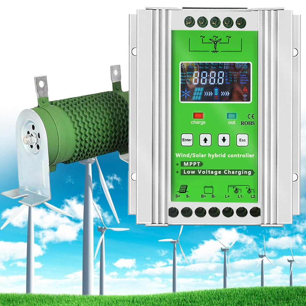 Mppt Wind Solar Hybrid Charge Controller 800W2700w With Dump Load For 12V 24V 48V Lithium And Lead Acid Batteries 9164114159410
