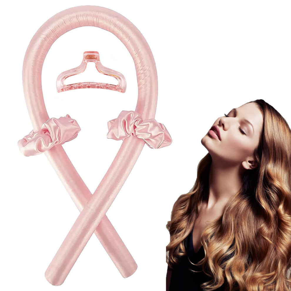 Heatless Curling Rod Headband with Silk Ribbon for Overnight Curls, Soft No Heat Hair Curler Set