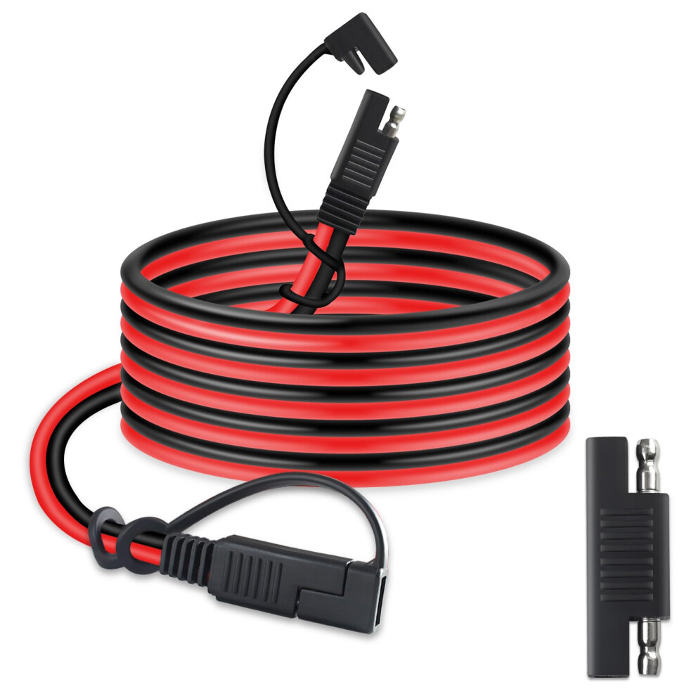 10Ft 16Awg Sae Extension Cable With Weatherproof Battery Connector, Quick Plug For Rv Solar Panel 9365369398214